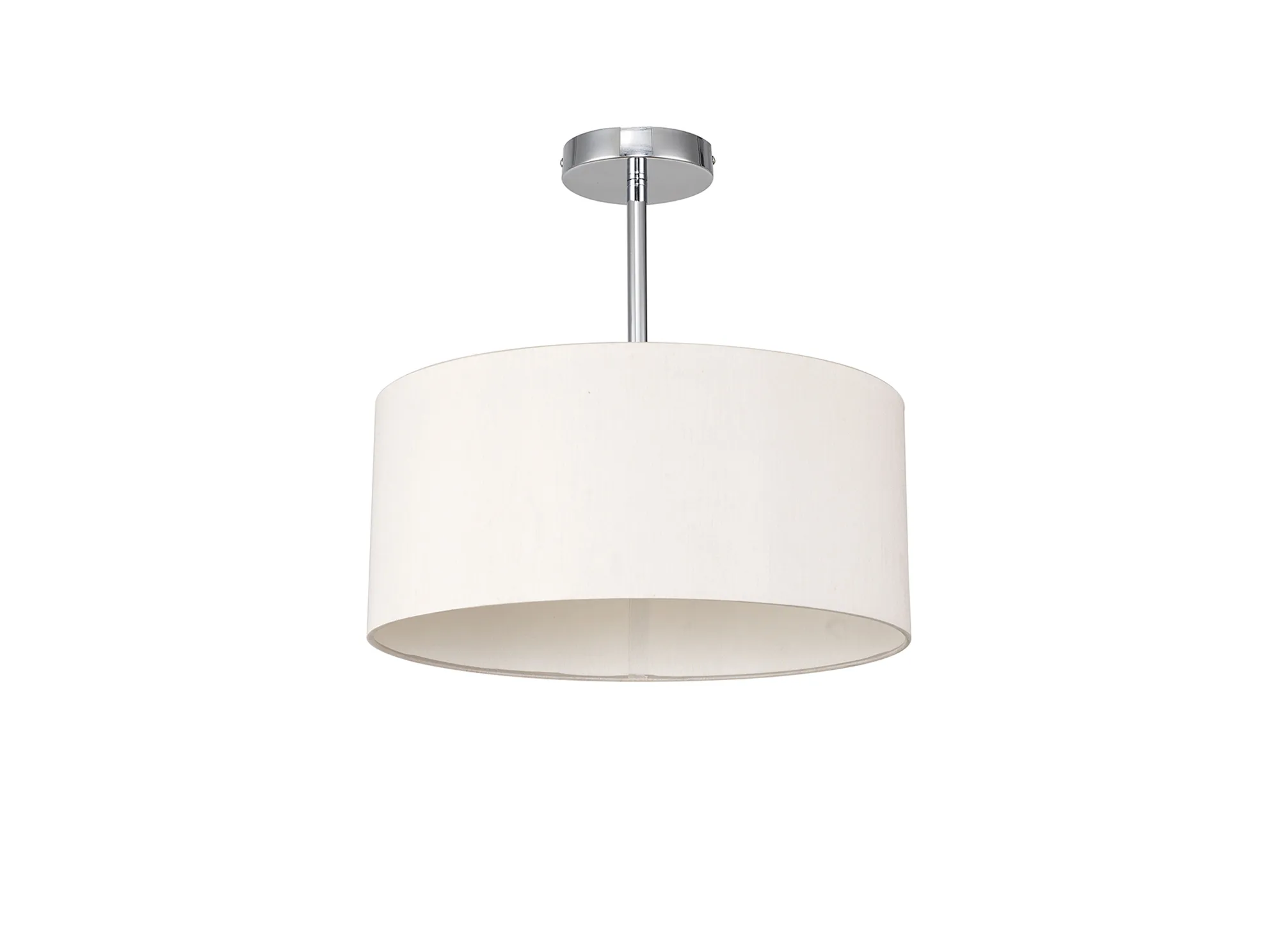 Baymont 40cm Semi Flush 1 Light Polished Chrome, Nude Beige/Moonlight DK0088  Deco Baymont